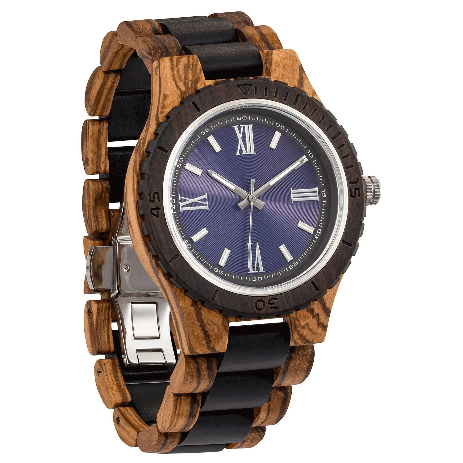 NEW! Men's Handcrafted Engraving Zebra & Ebony Wood Watch - Best Gift Idea!