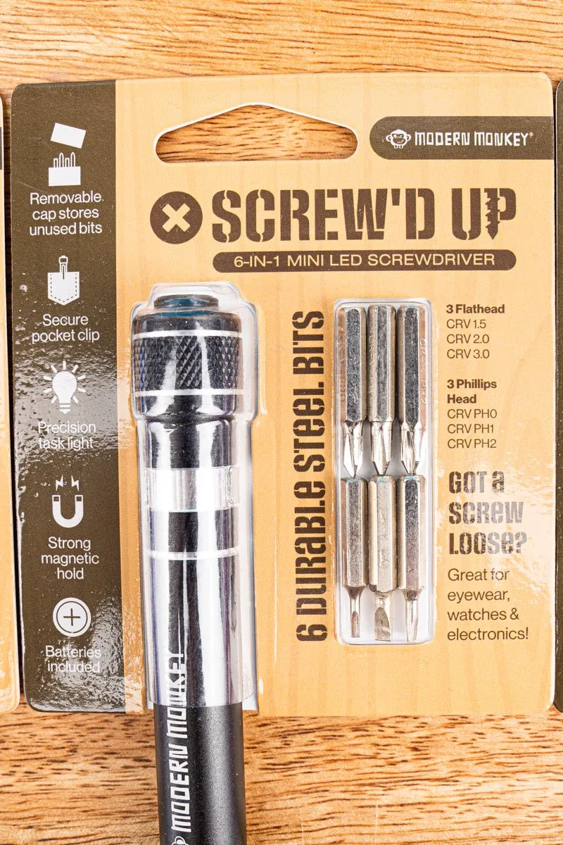 One Modern Monkey Screw’d Up 6 in 1 Screwdriver - SHIPS ASSORTED