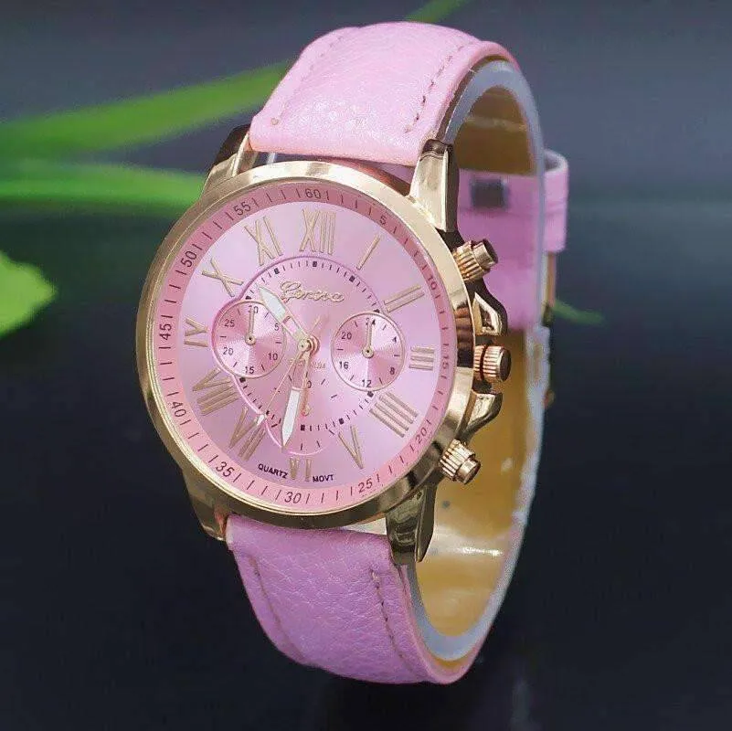 Rose Gold Classic Geneva Watch - Choose Your Color for Women or Men