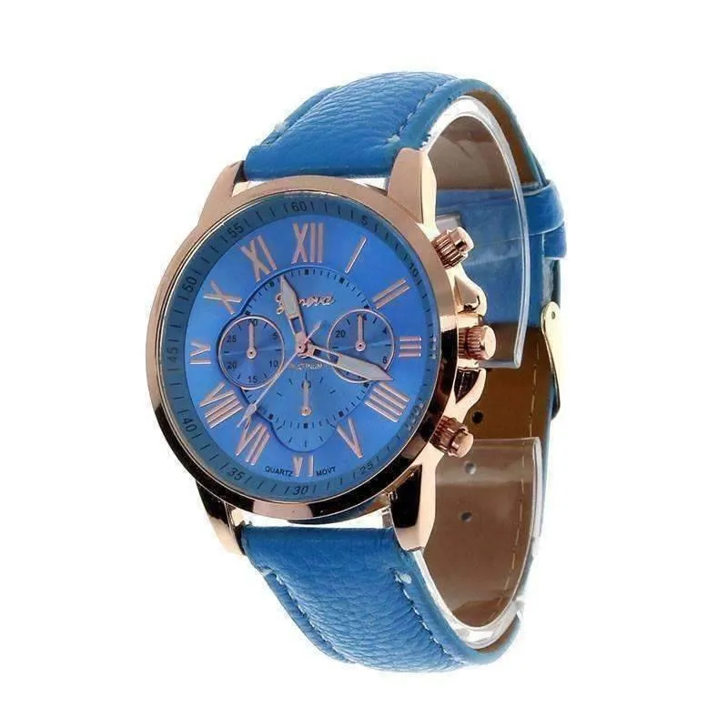 Rose Gold Classic Geneva Watch - Choose Your Color for Women or Men