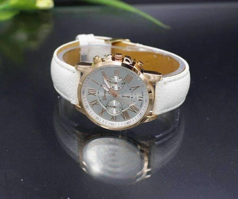 Rose Gold Classic Geneva Watch - Choose Your Color for Women or Men