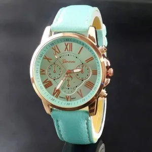 Rose Gold Classic Geneva Watch in Ocean Mint