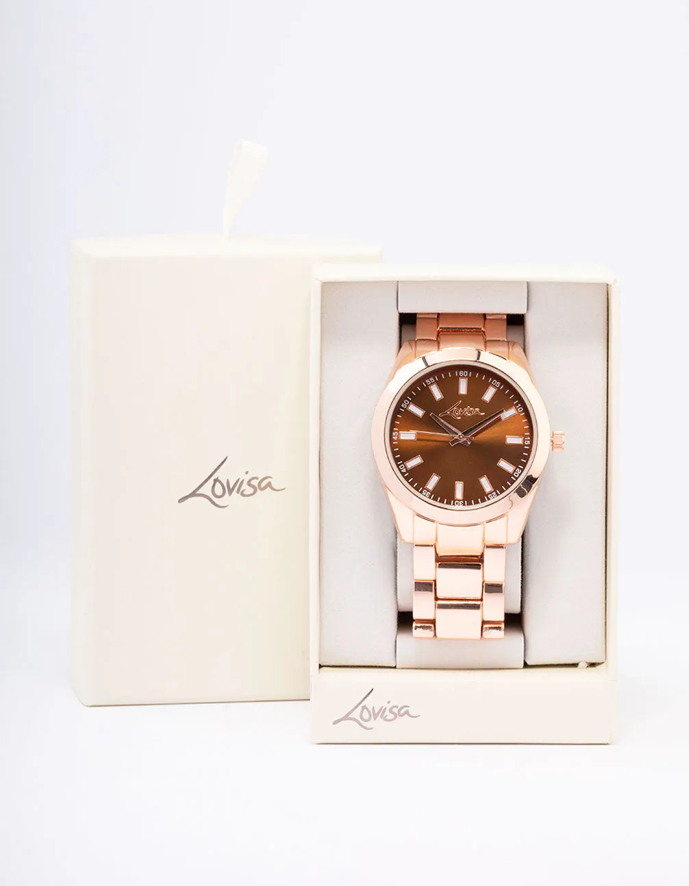 Rose Gold Thick Marking Oyster Watch