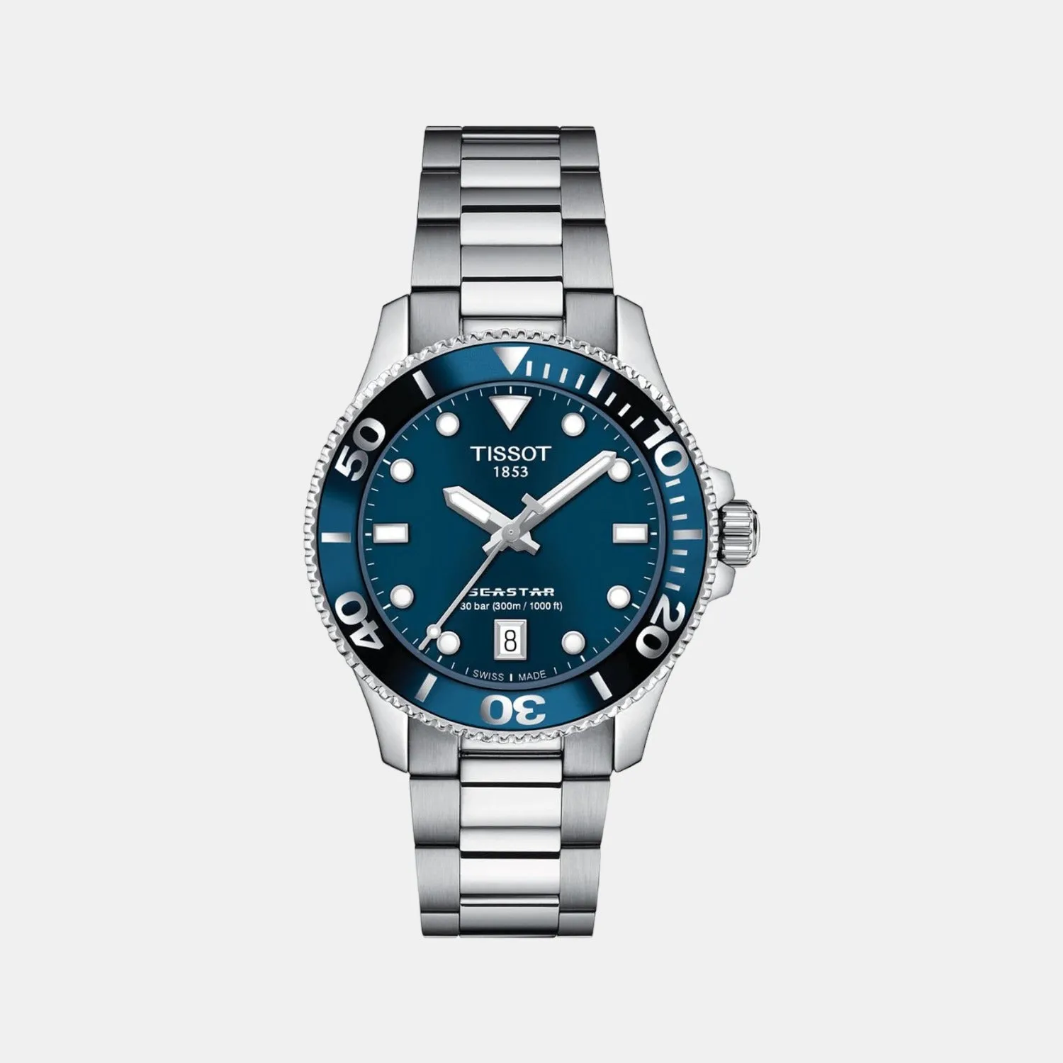 Seastar Men's Blue Dial Analog Stainless Steel Watch T1202101104100