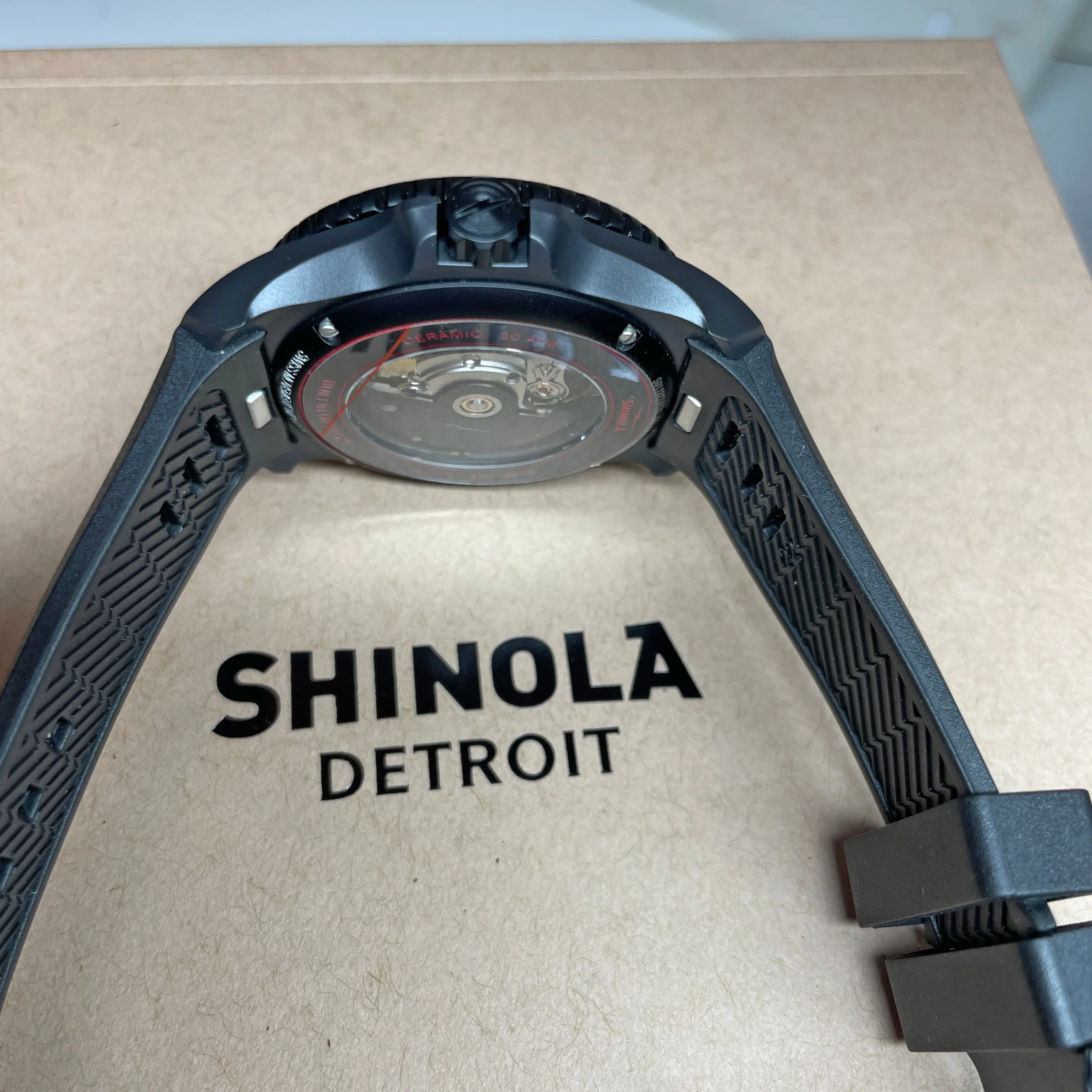 Shinola 43mm Ceramic Monster Automatic Black Watch S0120274078