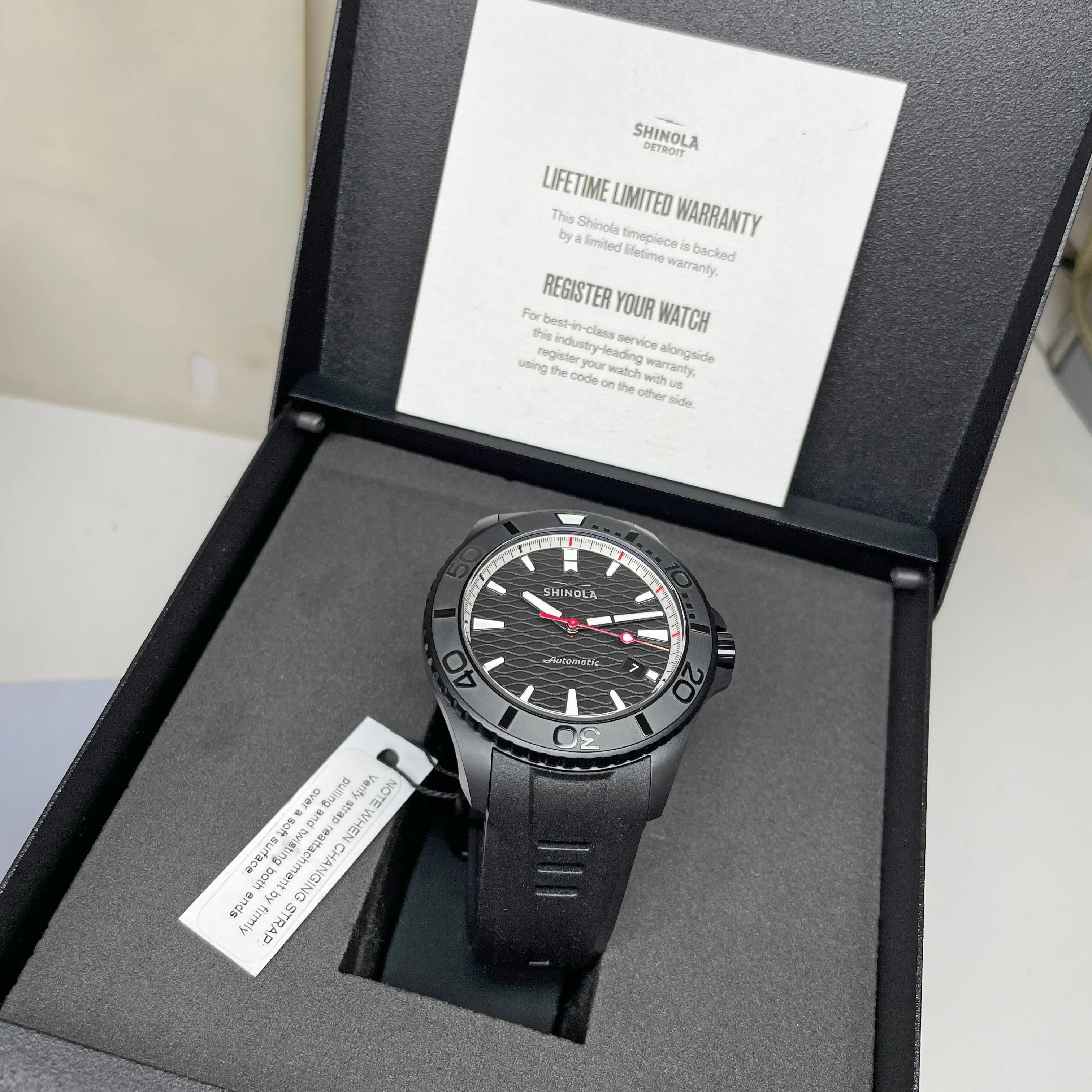 Shinola 43mm Ceramic Monster Automatic Black Watch S0120274078