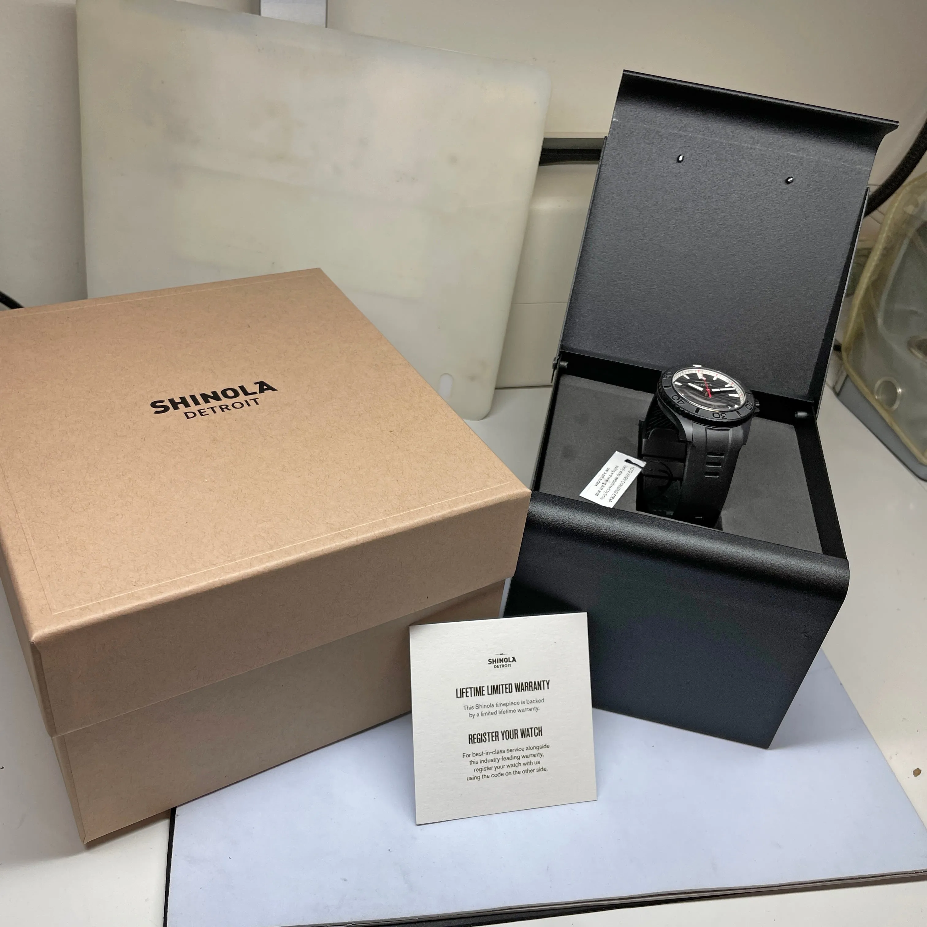 Shinola 43mm Ceramic Monster Automatic Black Watch S0120274078