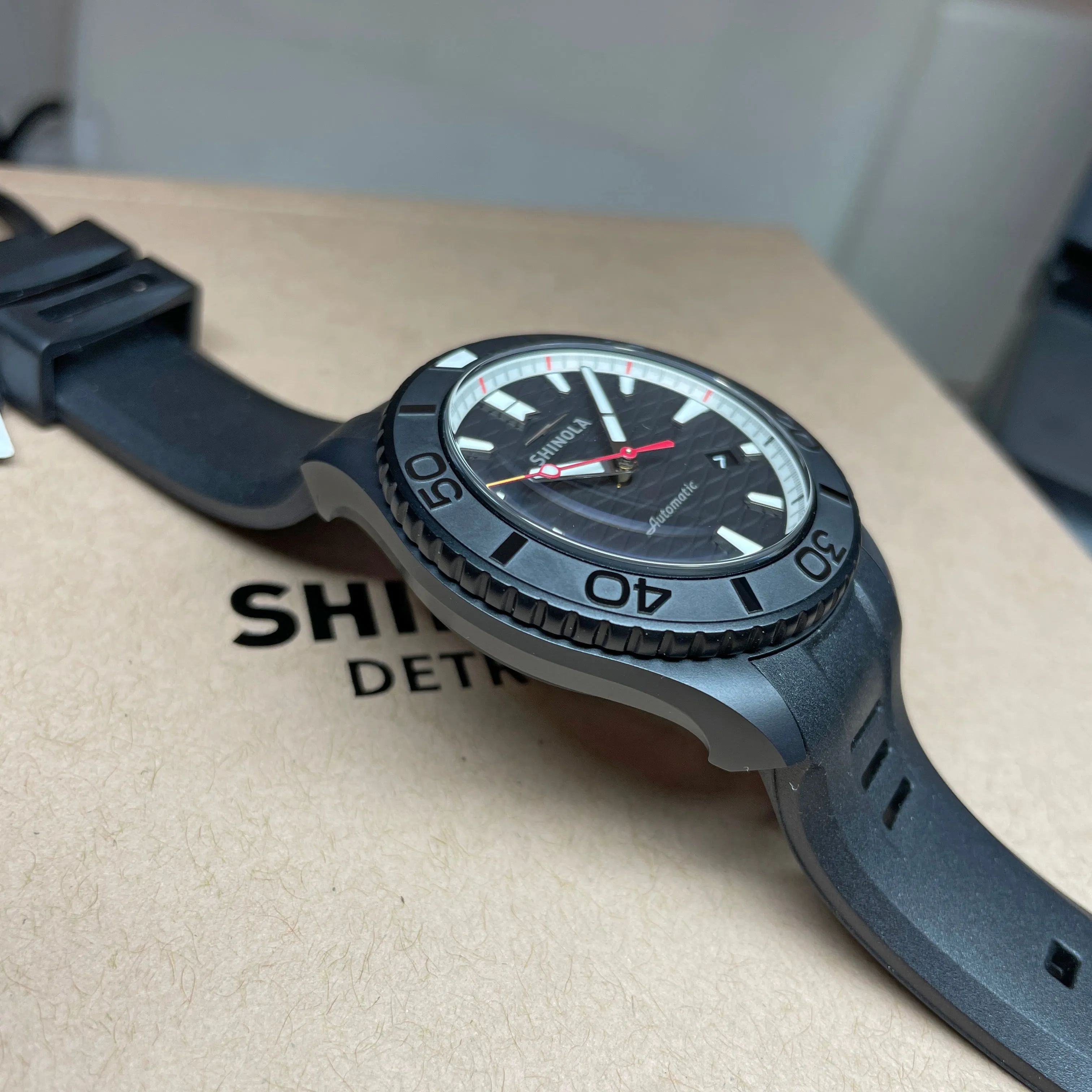 Shinola 43mm Ceramic Monster Automatic Black Watch S0120274078