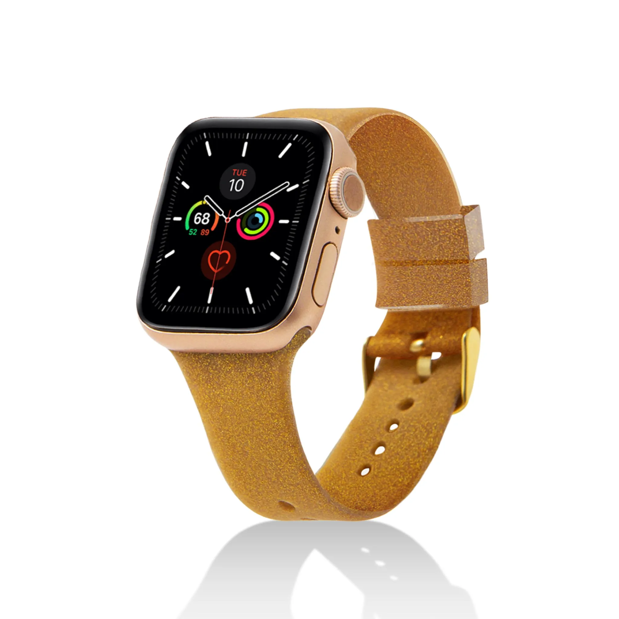 Silicone Apple Watch Band - Gold Glitter