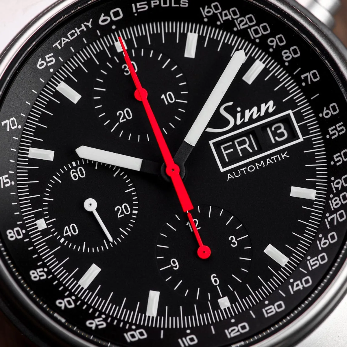 Sinn 144 St Sa Automatic Chronograph - Black Dial - Solid Bracelet