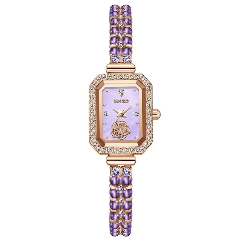 SleekSquare DiamondAura Roman Intricate Wristwatch