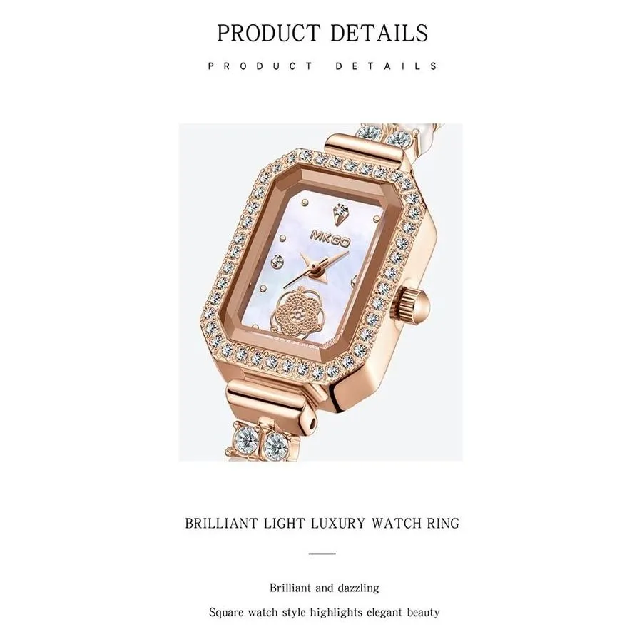 SleekSquare DiamondAura Roman Intricate Wristwatch