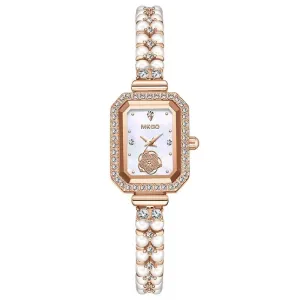 SleekSquare DiamondAura Roman Intricate Wristwatch