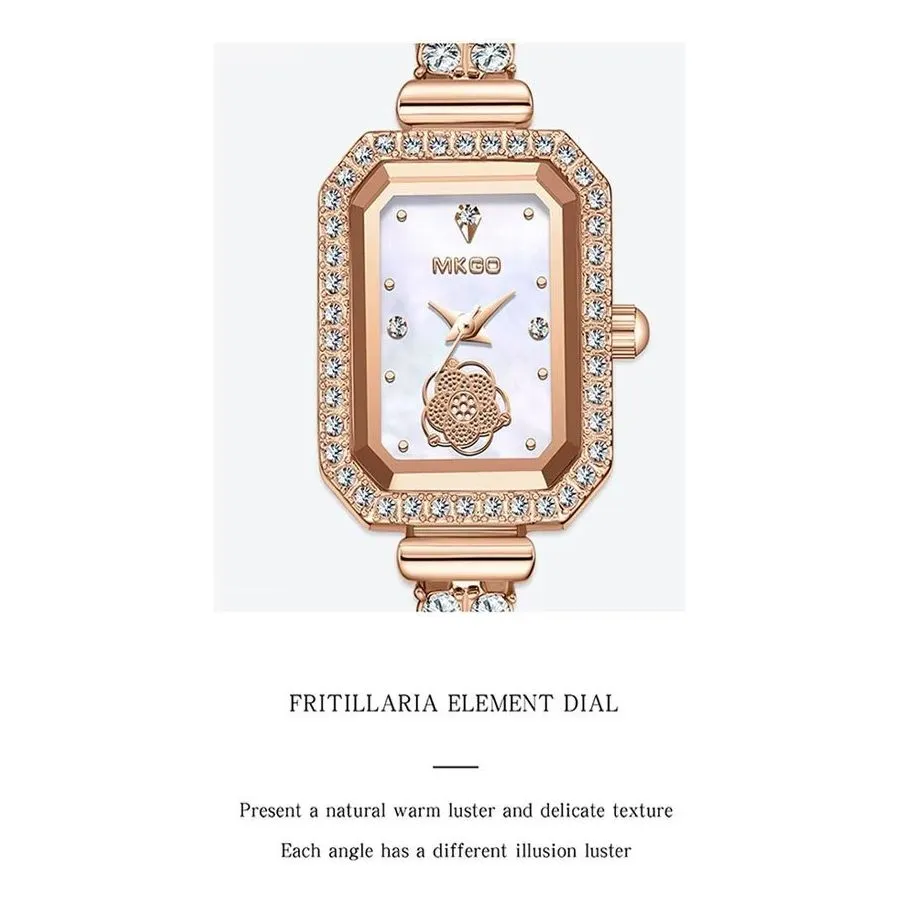 SleekSquare DiamondAura Roman Intricate Wristwatch