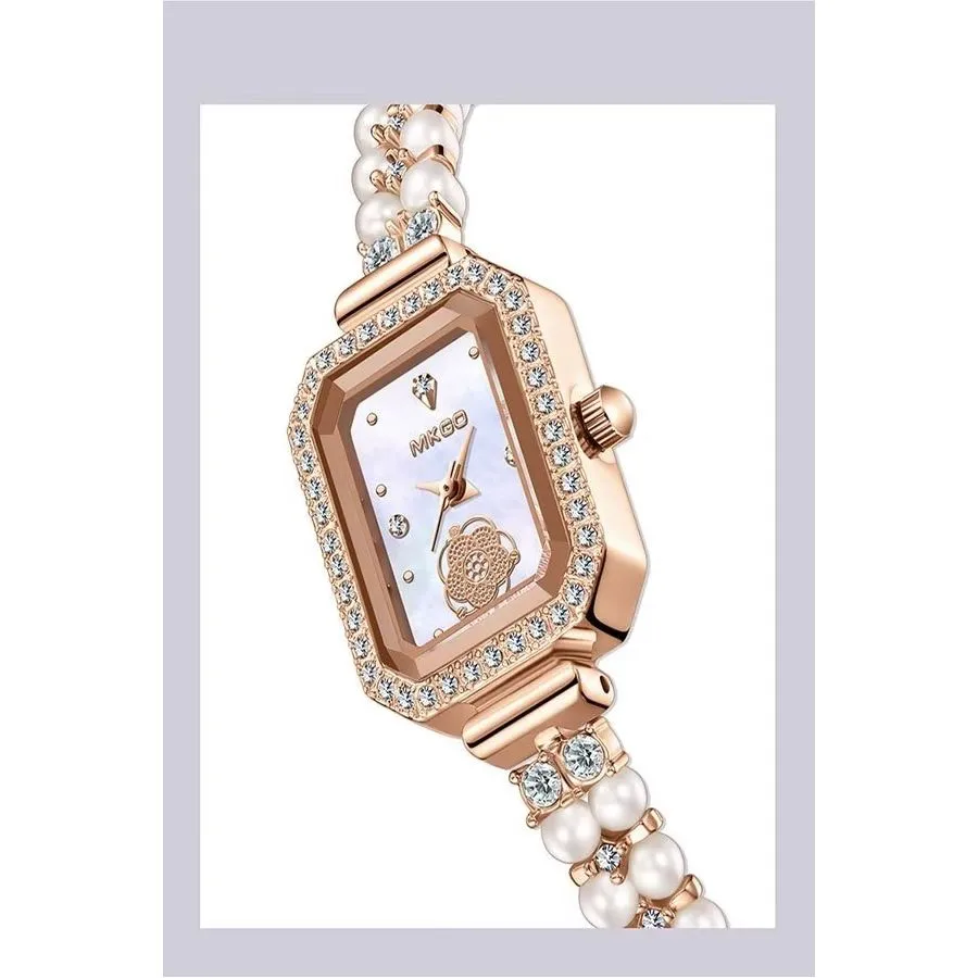 SleekSquare DiamondAura Roman Intricate Wristwatch