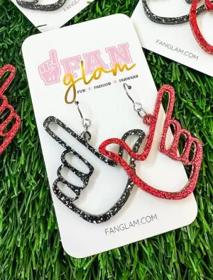 Texas Tech "Guns Up Sparkle Acrylic Dangle Earrings