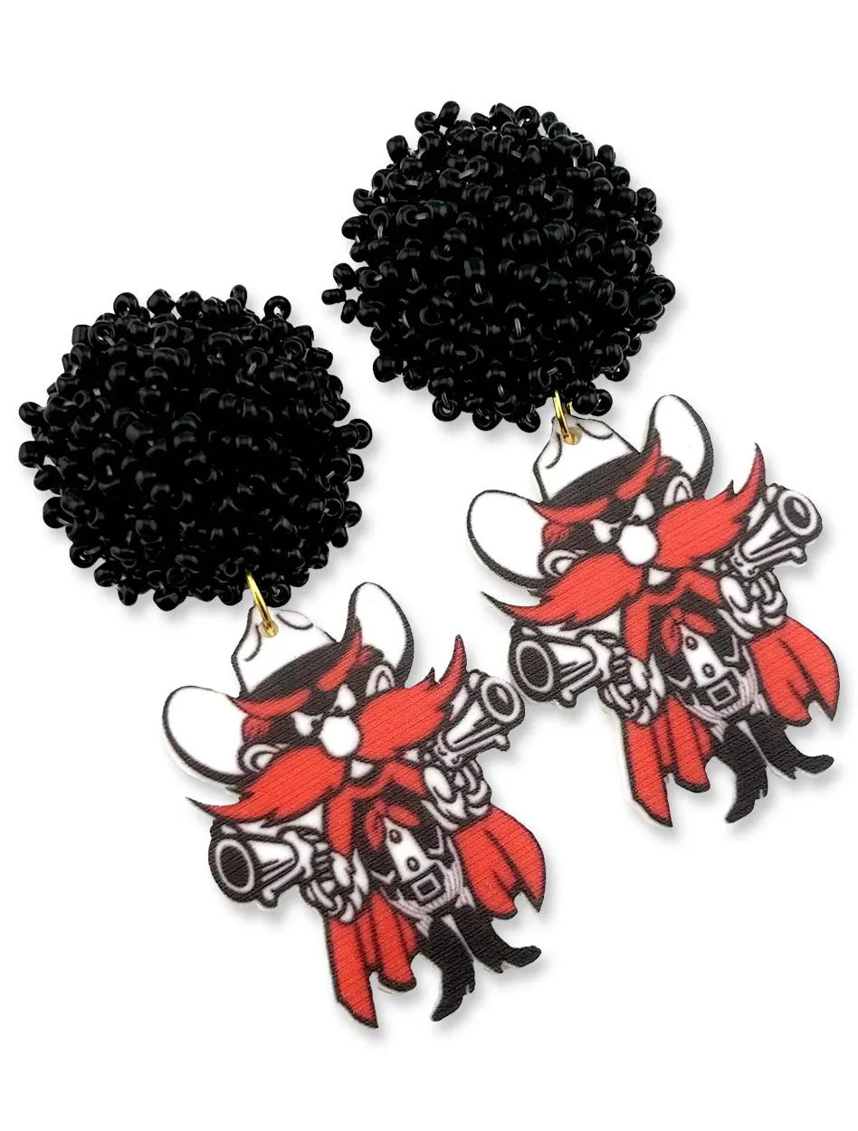 Texas Tech Raider Red Dangle Earrings