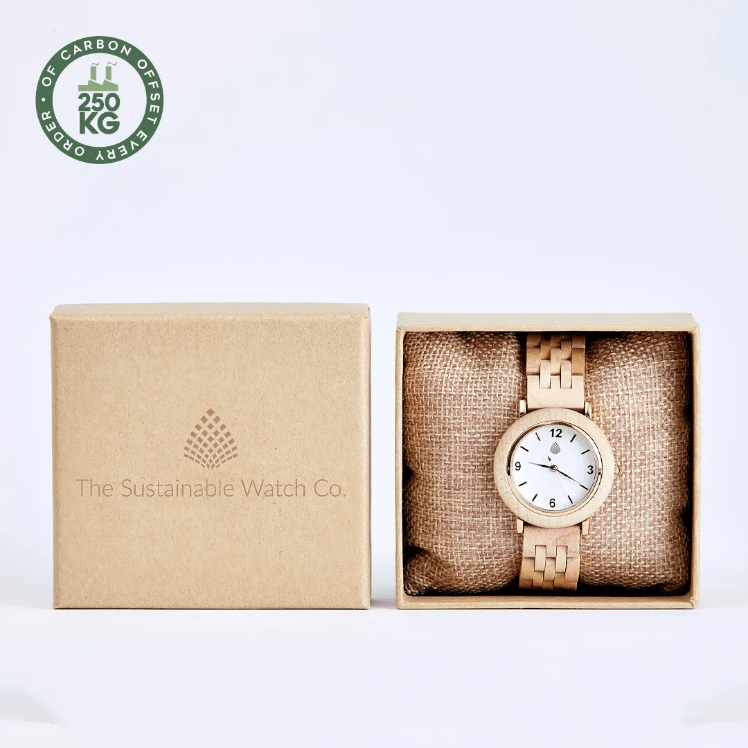 The Birch Women's Vegan Wooden Watch | Gold & Natural