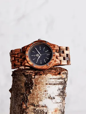 The Yew Men's Vegan Wooden Watch | Brown Zebrawood