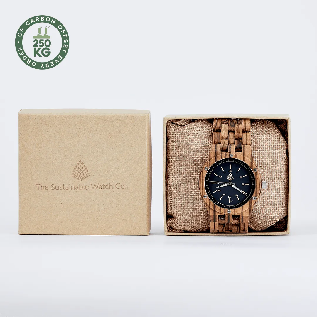 The Yew Men's Vegan Wooden Watch | Brown Zebrawood