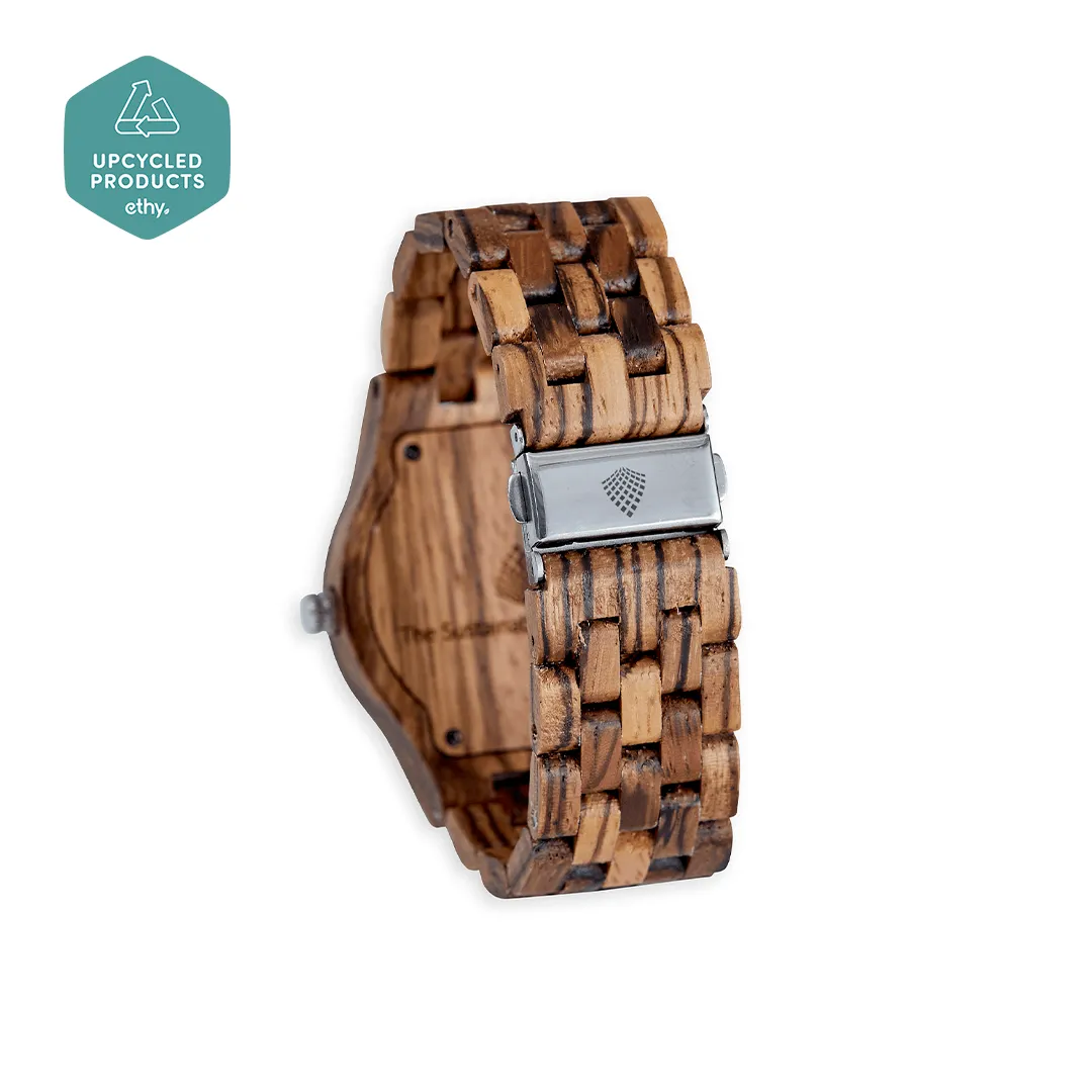 The Yew Men's Vegan Wooden Watch | Brown Zebrawood