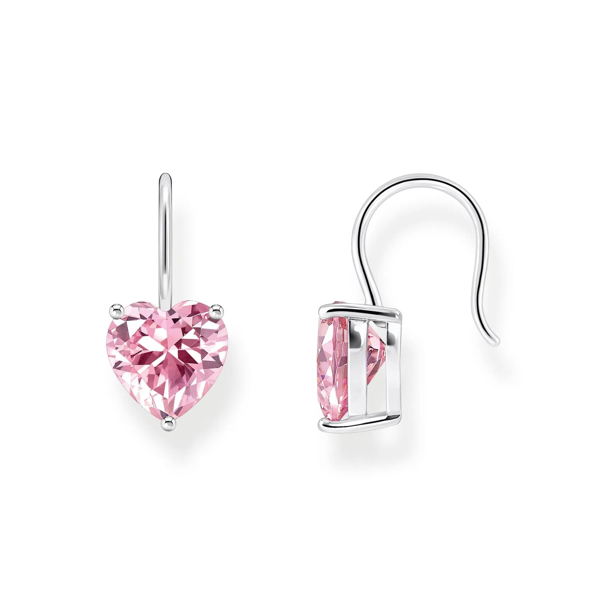 THOMAS SABO Earrings with pink heart-shaped zirconia