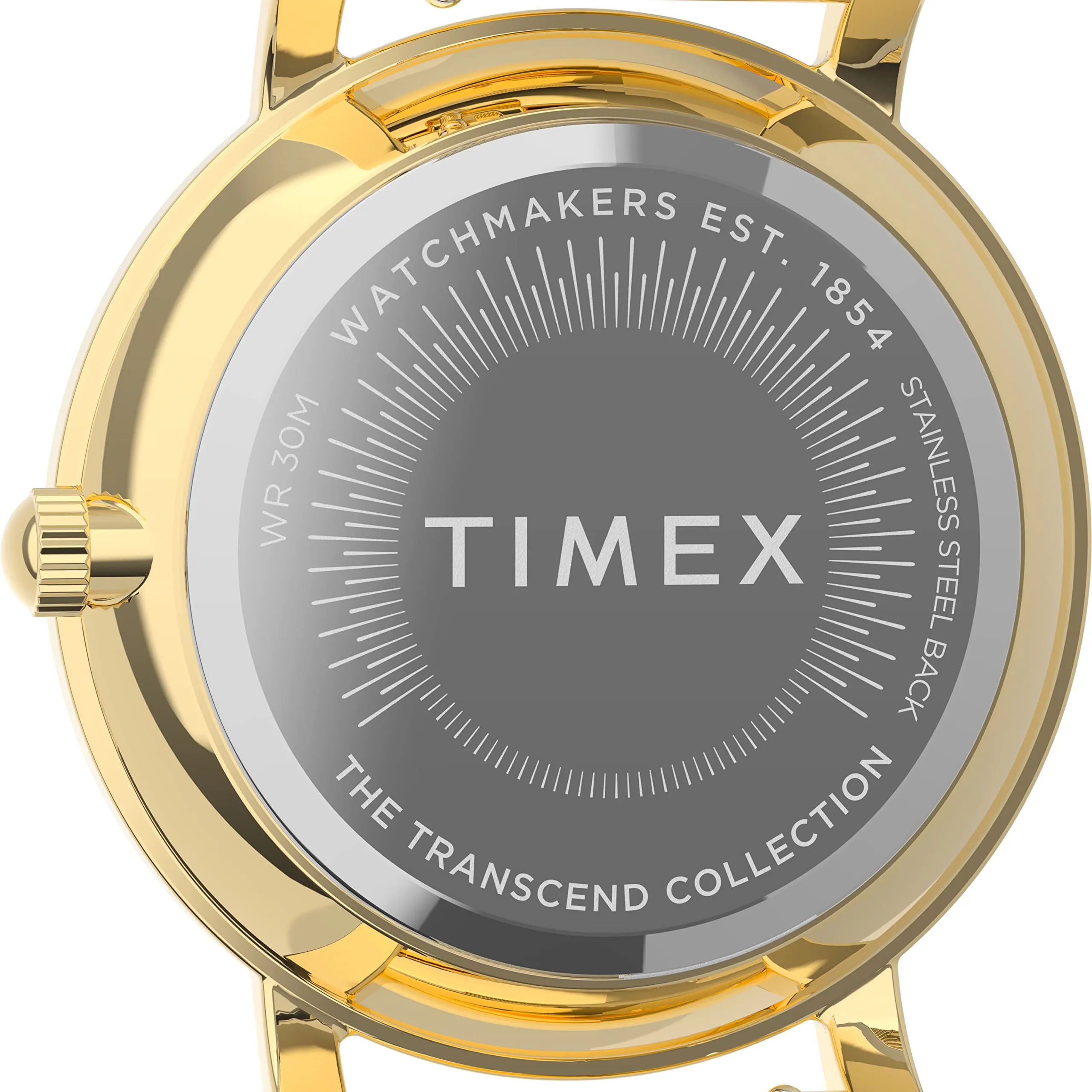 TIMEX Women Stainless Steel Analog Black Dial Coloured Quartz Watch, Round Dial With 34 Mm Case Width - Tw2V52300Uj, Band Color-Gold