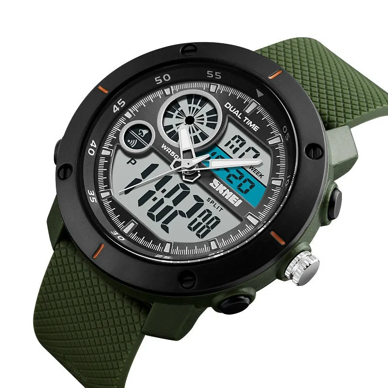 V2A S-Shock Military Green Analog Digital Fashion Sport Watches for Men's and Boys