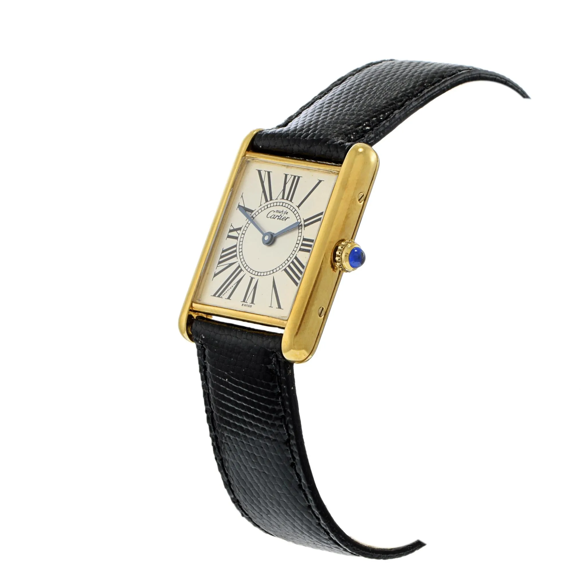 Vintage 1980's Must De Cartier Silver Opaline Dial Quartz