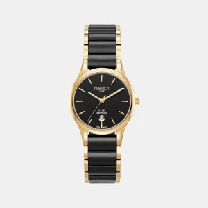 Women Black Analog Stainless Steel Watch 658844 48 55 61