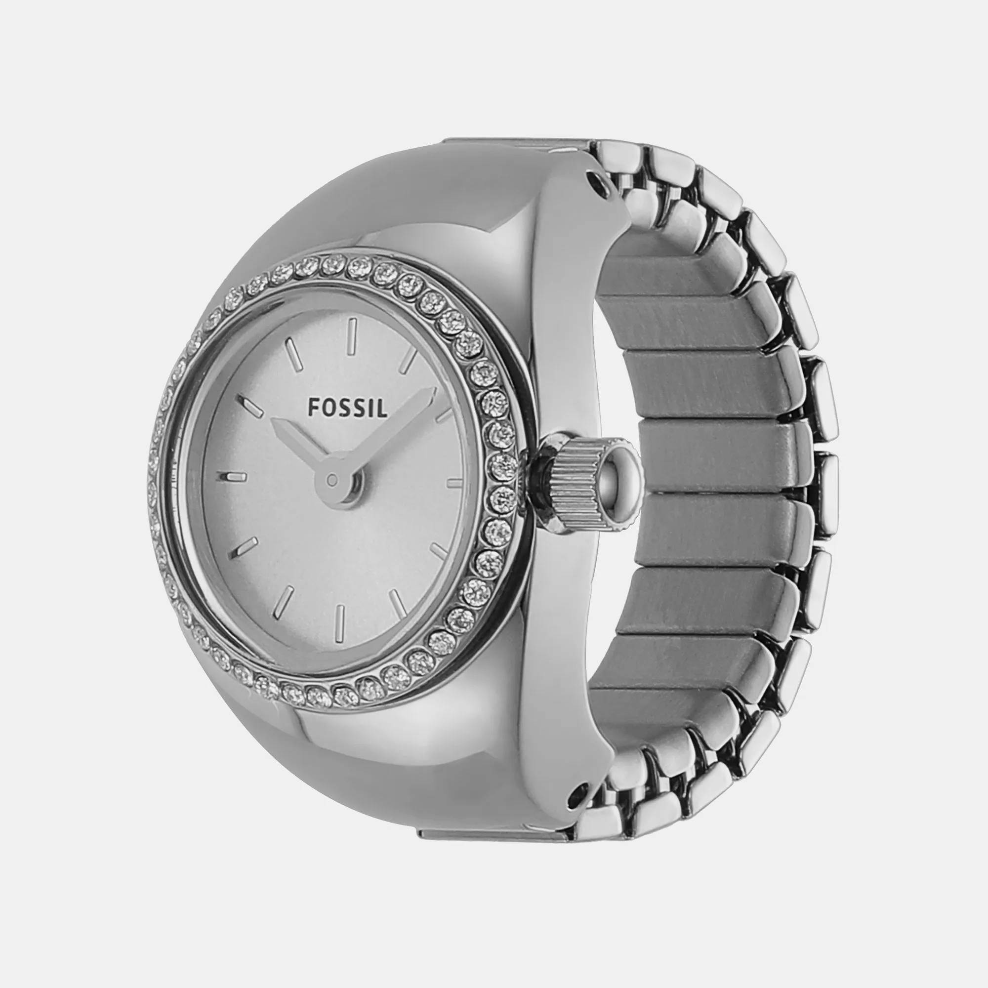 Women's Silver Analog Stainless Steel Ring Watch ES5321