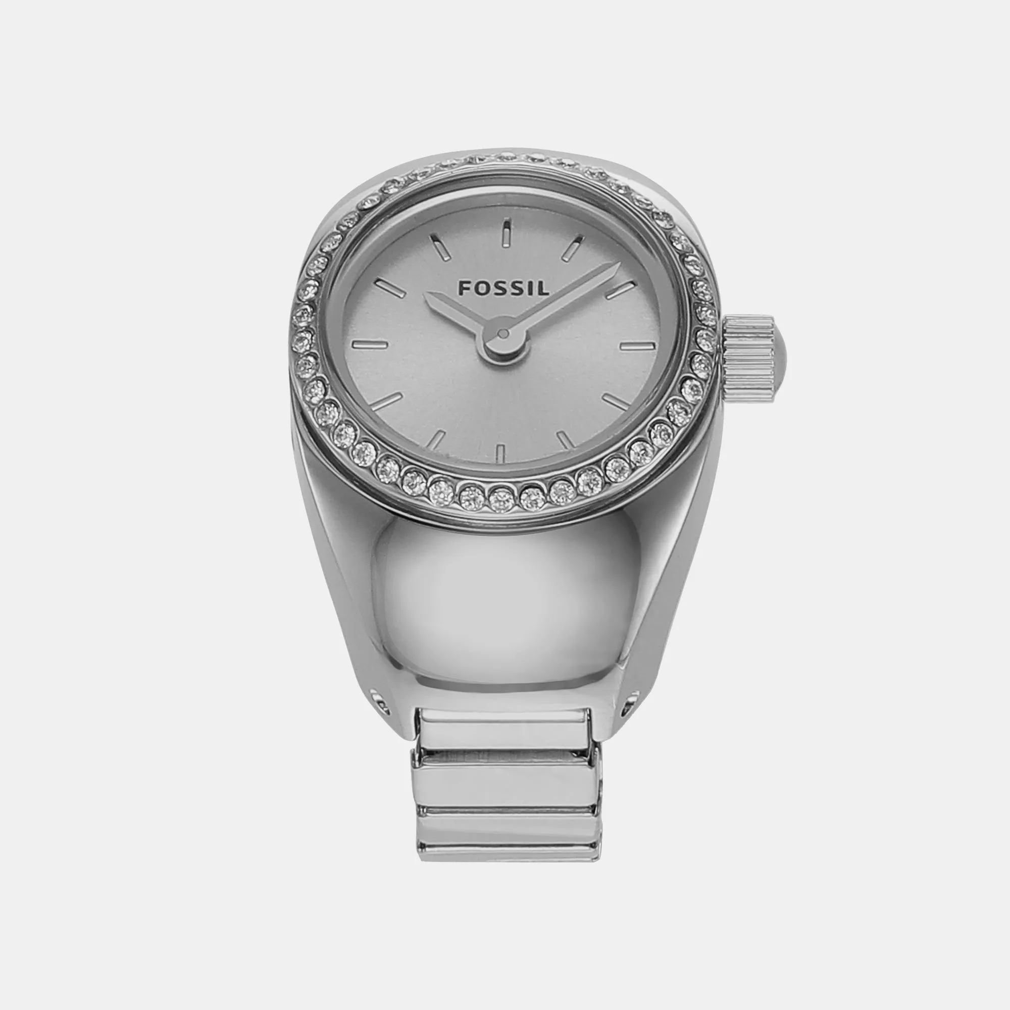 Women's Silver Analog Stainless Steel Ring Watch ES5321