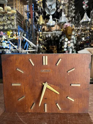 Wooden Seiko Rectangular Clock